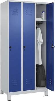C+P Spind Classic PLUS F&uuml;&szlig;e 3 Abteile 1950x900x500mm 7035/5010
