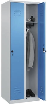 C+P Spind Classic PLUS 080000-20 bodenstehend 2 Abt. 300mm Drehriegel (HxBxT) 1850x600x500mm 7035/5012