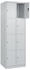 C+P Schließfachschrank Classic PLUS 2 Abteile 1850x600x500mm 7035/7035 Innenhöhe Gefach oben (oberes 453 mm Front RAL 7035 Lichtgrau