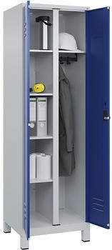 C+P Wäsche-/Kombispind Classic PLUS Füße 2 Abteile 1950x600x500mm 7035/5010 Verschluss Sicherheits-Drehriegel Front RAL 5010 Enzianblau