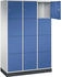 C+P Schließfachschrank XL 8470-302 Intro 3x 4 Fächer 400mm (HxBxT) 1950x1220x490mm Lichtgrau/Enzianblau