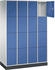 C+P Schließfachschrank 8470-401 S4000 Intro 16 Fächer 300mm (HxBxT) 1950x1220x500mm Lichtgrau/Enzianblau
