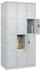 C+P Schließfachschrank 080000-304 Classic PLUS bodenstehend 3 Abt.300mm je 4 Fächer Zylinderschloss (HxBxT)1850x900x500mm 7035/7035