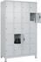 C+P Schließfachschrank 080010-405 Classic PLUS mit Füßen 4 Abt.300mm je 5 Fächer Zylinderschloss (HxBxT)1950x1200x500mm 7035/7035