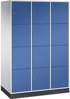 C+P Schließfachschrank Intro XL 12 Fächer H1950xB1220xT600mm Front Enzianblau Korpus Lichtgrau