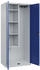 C+P Putzmittel-Spind Classic PLUS 80100-02 bodenstehend 2 Abt. je 400mm Drehriegel (HxBxT) 1850x800x500mm 7035/ 5010