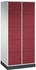 C+P Schließfachschrank XL 8570-203 Intro 2x 5 Fächer 400mm (HxBxT) 1950x820x590mm Lichtgrau/Rubinrot