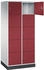 C+P Schließfachschrank XL 8570-203 Intro 2x 5 Fächer 400mm (HxBxT) 1950x820x590mm Lichtgrau/Rubinrot