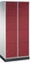 C+P Schließfachschrank Intro 8 Fächer H1950xB820xT500mm Front Rubinrot Korpus Lichtgrau