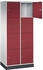 C+P Schließfachschrank Intro 8 Fächer H1950xB820xT500mm Front Rubinrot Korpus Lichtgrau