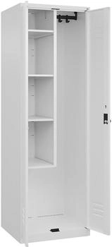 C+P Putzmittel-Spind Classic PLUS 2 Abteile 1850x600x500mm 9016/9016 Verschluss Sicherheits-Drehriegel