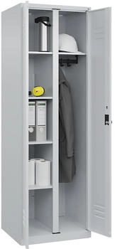 C+P Wäsche-/Garderobenspind Classic PLUS 080600-20 bodenstehend 2 Abt. 300mm Drehriegel (HxBxT) 1850x600x500mm 7035/7035