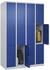 C+P Schließfachschrank Classic PLUS 4 Abteile 1850x1200x500mm 7035/5010 Innenhöhe Gefach oben (oberes 599 mm Front RAL 5010 Enzianblau
