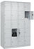 C+P Schließfachschrank 080000-405 Classic PLUS bodenstehend 4 Abt.300mm je 5 Fächer Zylinderschloss (HxBxT)1850x1200x500mm 7035/7035