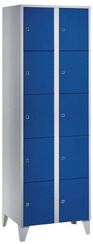 Wolf Wertfachschrank 300 mm 2 Abteile 10 Fächer Sicherheitszylinderschloss Fuß enzianblau