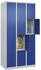 C+P Schließfachschrank Classic PLUS 3 Abteile 1850x900x500mm 7035/5010 Innenhöhe Gefach oben (oberes 453 mm Front RAL 5010 Enzianblau