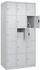 C+P CP Schließfachschrank 080000-305 Classic PLUS bodenst.(Niveaureg.) 3 Abt.300mm je 5 Fächer Zylinderschloss (HxBxT)1850x900x500mm 7035/7035