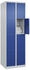 C+P Schließfachschrank Classic PLUS 2 Abteile 1850x600x500mm 7035/5010 Innenhöhe Gefach oben (oberes 453 mm Front RAL 5010 Enzianblau