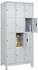 C+P Schließfachschrank Classic PLUS Füße 3 Abteile 1950x900x500mm 7035/7035 Innenhöhe Gefach oben (oberes 453 mm Front RAL 7035 Lichtgrau