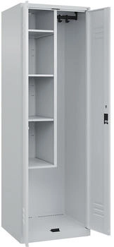 C+P Putzmittel-Spind Classic PLUS 80100-00 bodenstehend 2 Abt. je 300mm Zylinderschloss (HxBxT) 1850x600x500mm 7035/7035