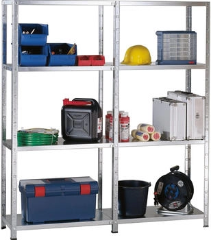 Schulte Schulte Set 1 Steckregal und 1 Anbauregal Verzinkt 180 cm x 140 cm x 50 cm