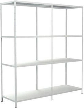 Schulte Steck-Grundregal und Anbauregal weiß 180x160x50 cm 8 Böden geteilte Winkelprofil
