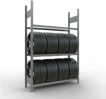 Schulte Reifenregal 130 x 200 x 40cm 12 Reifen 3 Ebenen à 4 Reifen bis Breite 285mm (13906)