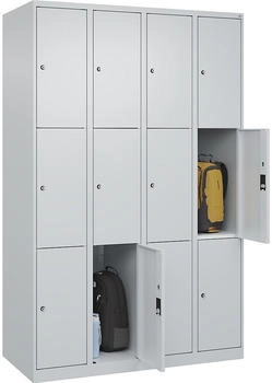 C+P Schlie&szlig;fachschrank Classic PLUS 4 Abteile 1850x1200x500mm 7035/7035