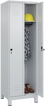 C+P Spind Classic PLUS Füße 2 Abteile 1950x600x500mm 7035/7035