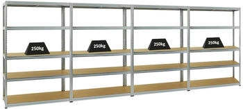 Proregal Mega Deal 4x Schwerlastregal Big Elephant S HxBxT 180 x 120 x 45 cm Fachlast 250 kg Verzinkt