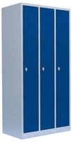 L&uuml;llmann 3er Spind komplett montiert grau/blau 180x88,5x50cm (HxBxT) Umkleide...