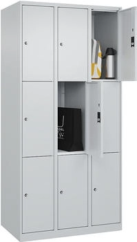 C+P Schlie&szlig;fachschrank Classic PLUS 3 Abteile 1850x900x500mm 7035/7035