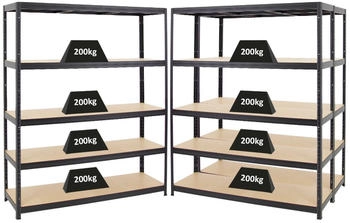 Proregal Mega Deal 3x Schwerlastregal Giant Elephant HxBxT 180 x 150 x 45 cm Fachlast 200 kg Schwarz