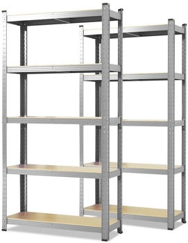 Karat Schwerlastregal Odin 2er Set Traglast bis 875 kg Verzinkt 150 x 75 x 30 cm