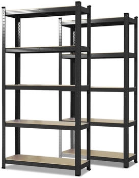 Karat Schwerlastregal Odin 2er Set Traglast bis 875 kg Schwarz 200 x 100 x 50 cm