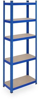 Relaxdays Schwerlastregal, 180 x 60 x 30 cm, 5 Ebenen, bis 500 kg, Stahl, blau (10047299)