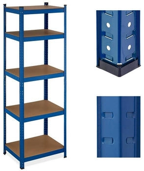 Relaxdays Schwerlastregal Stahl mit 5 Ebenen blau (10047778)