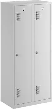 EUROKRAFT basic Schwarz-Weiß-Spind Amsterdam 2 Abteile lichtgrau Breite 800 mm (903193)