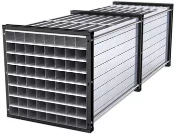 EUROKRAFT pro Wabenregal 1000 x 1000 x 3000 mm 64 Wannen 8 x 8 Fächer