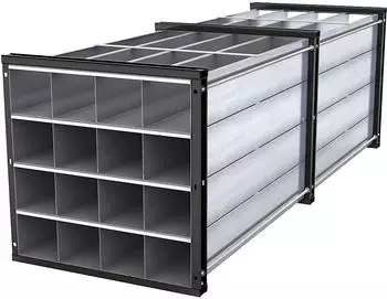 EUROKRAFT pro Wabenregal 1000 x 1000 x 3000 mm 16 Wannen 4 x 4 Fächer