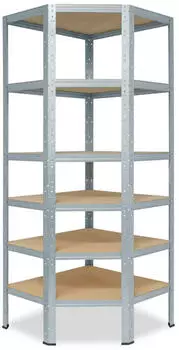 Shelfplaza HOME Eckregal Verzinkt 230x70x45cm 6 B&ouml;den 145kg Traglast (4123450716C)