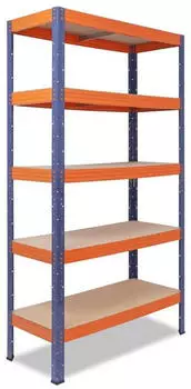 Shelfplaza PRO Schwerlastregal 200x90x50cm Metall blau-orange 5 B&ouml;den (51120500925)