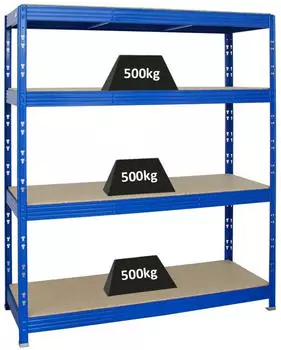 Proregal Rhino Schwerlastregal 180x160x60cm 4 Ebenen 500kg Blau (RT16-10)