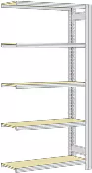REGALWERK BERT Großfachregal Anbaufeld, verzinkt, 5 Ebenen, 250kg, 2000x1285x400mm