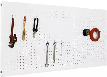 Simonrack Simonwork Lochplatte Werkzeugwand mit 8 Haken, 1500x600mm, Weiß (8425437082788)