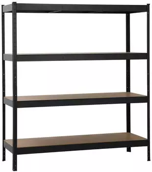 Schulte Schwerlastregal XXL 4 MDF-B&ouml;den 180x160x60cm 250kg/Boden schwarz (R5538-04-16)