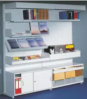 Bibliotheks-Regal Univers St&auml;nder einseitig Grundfeld BxH 100x225cm lichtgrau
