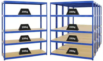 Proregal Giant Elephant Schwerlastregal 5er-Set 180x150x45cm 200kg/Ebene Blau (MRK8-04)
