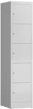 Steelboxx ClassiX Schlie&szlig;fachschrank 5 F&auml;cher 1800x415x500mm RAL 9003 Signalwei&szlig;