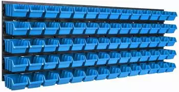 Botle Wandregal Lagersystem 1152x390mm mit 70 Sichtlagerkästen (KOM-ITBNN600x2+NP4-300U)